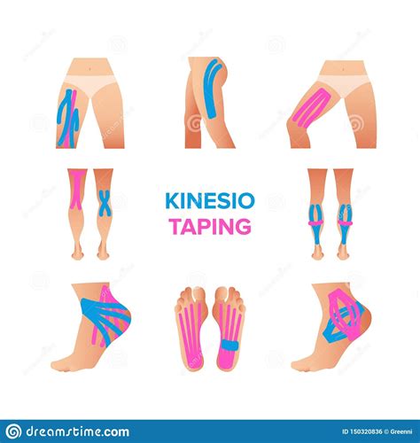 Illustration about Kinesio taping vector illustrations for your design