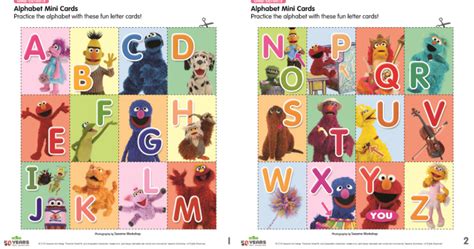 Letters and the alphabet worksheets for preschool and kindergarten. Free Printable Alphabet Cards from Sesame Street | Mama Likes This