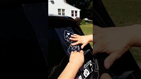 Use a straight edged tool such as acredit card to press outboth surfaces. How To Apply Vinyl Decal to Car Window - YouTube