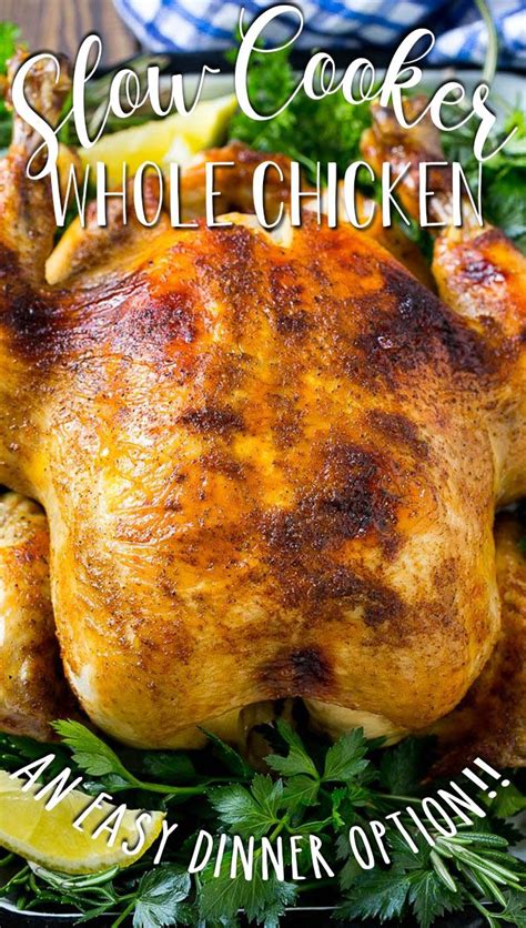 Serve with all the trimmings for an easy sunday lunch. Slow Cooker Whole Chicken in 2020 | Cheesy chicken recipes ...