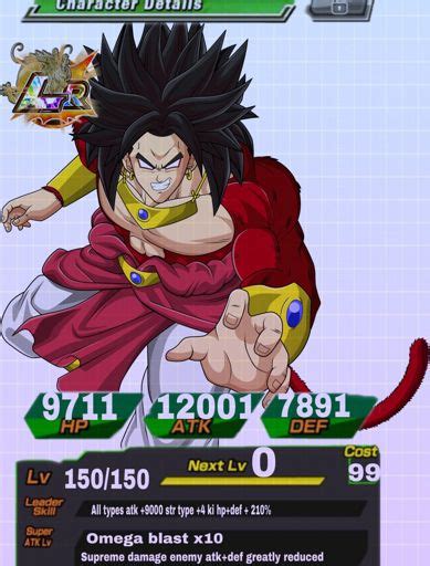 Fusing together, the newly dubbed gogeta(in order to honor the fallen kakarot) was a forced to be reckoned with and was absolutely dominating the frustrated omega and after purifying his oncoming final attack negative karma ball he finished the terrifying dragon with a big bang kamehameha. Ssj4 broly card | Dokkan Battle Amino