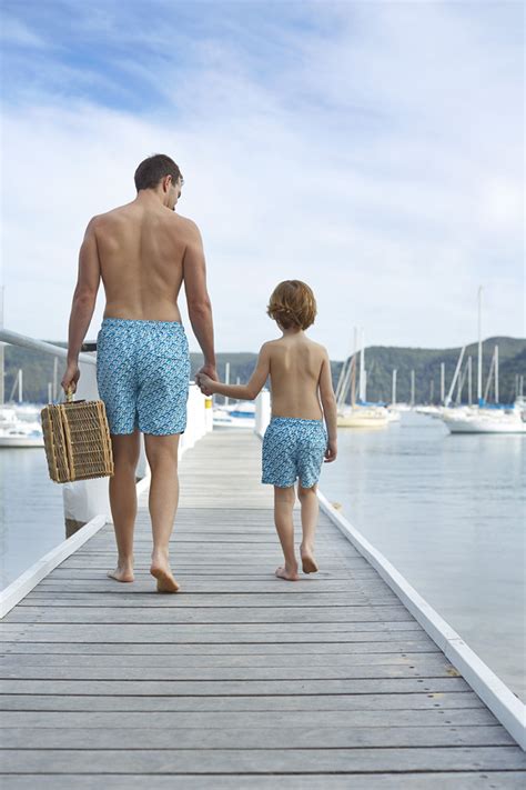 Premium men's & boys swimming trunks, board shorts, bathing suits, shirts, dad & son twinning beachwear. Matching Father & Son Swim Shorts - Project Nursery