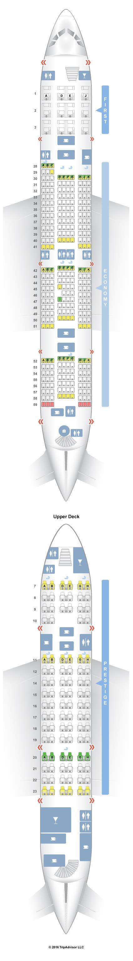 This has 13 extra legroom seats in economy class and 4 seats in premium economy. SeatGuru Seat Map Korean Air Airbus A380-800 (388) V2