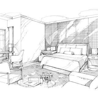 A drawing room is a room in a house where visitors may be entertained, and a historical term for what would now usually be called a living room. Pen & Ink rendering of luxury hotel guest room Www ...