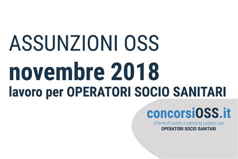 Assunzioni OSS 2018 Novembre - ConcorsiOSS.it