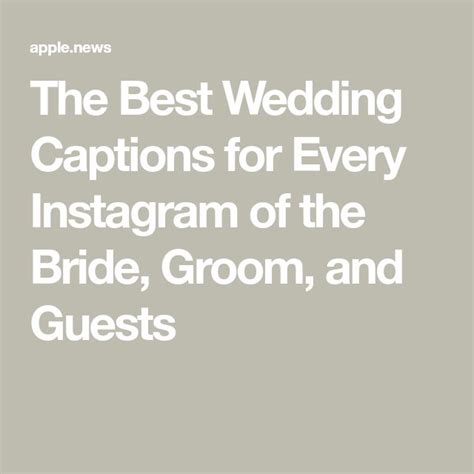 Lucky for you, we consider ourselves experts on the topic. The Best Wedding Captions for Every Instagram of the Bride ...
