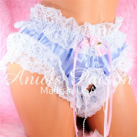 How are you guys, oops sorry girls doing? Sissy Spanking Maid satin high cut super frilly open ...