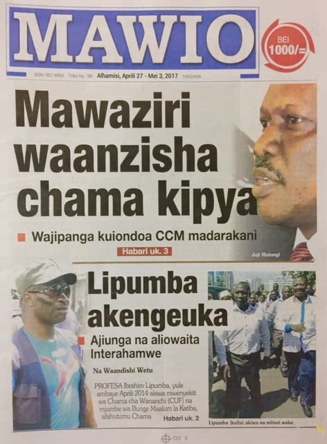 Check spelling or type a new query. Habari Zilizopo Katika Magazeti ya Leo Alhamisi ya April ...