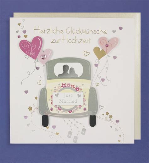 Just married auto vorlage zum ausdrucken. Hochzeit Grußkarte Handmade Applikation Glückwünsche Just ...