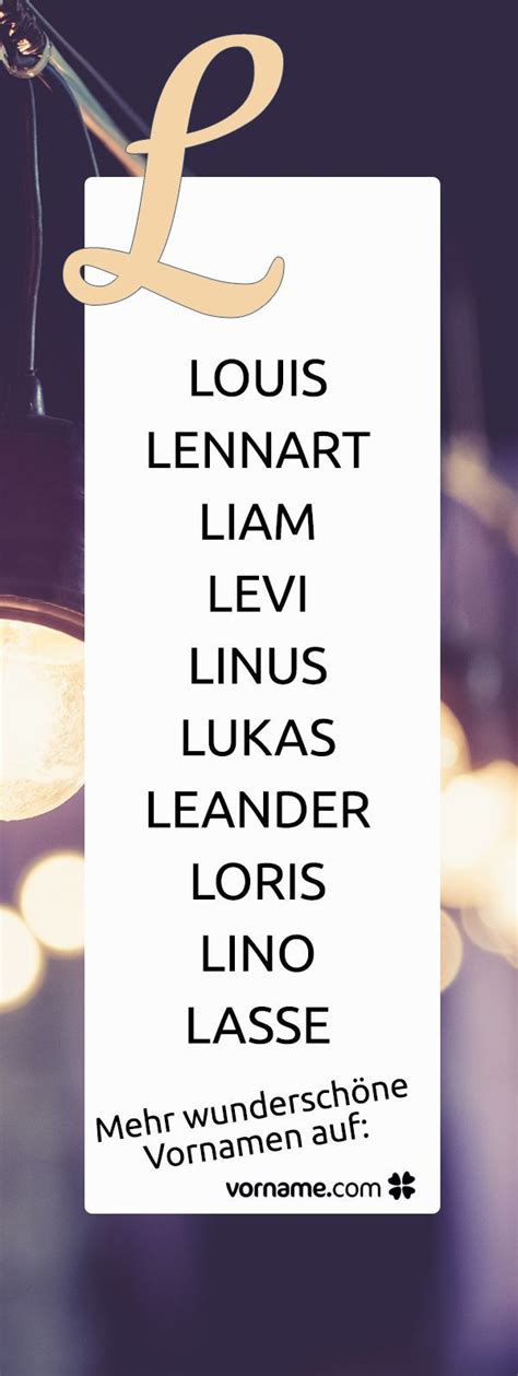 For further information on the names included on the list. Jungennamen mit L - #Jungennamen #mit #nursery | Boy names ...