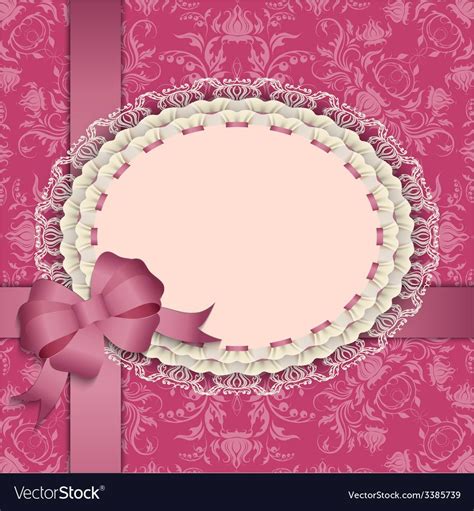 ✓ free for commercial use ✓ high quality images. Pink gift card with lace ribbons silk bow vector image on VectorStock | Gift card, Pink gifts ...