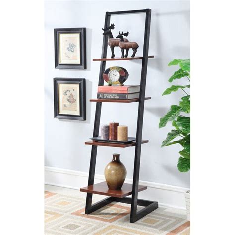 The bigger items go on the bottom, the smaller ones on the top. Edwin Leaning Ladder Bookcase in 2020 | Ladder bookshelf ...