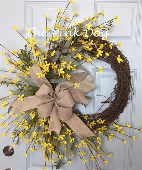 Yellow Forsythia Wreath Spring Forsythia Wreath | Etsy ...
