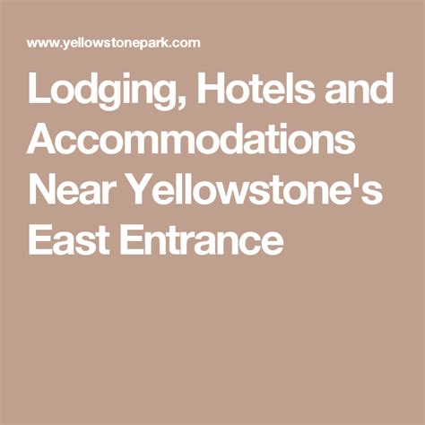 Where to stay near yellowstone national park south entrance? Lodging, Hotels and Accommodations Near Yellowstone's East ...