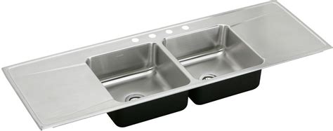 In addition to delivering double bowl kitchen sinks with drainboard, pay special attention at the lowest possible delivery fee or even for free delivery. Elkay ILR6622DD 66" Drop-In Double Bowl Stainless Steel ...