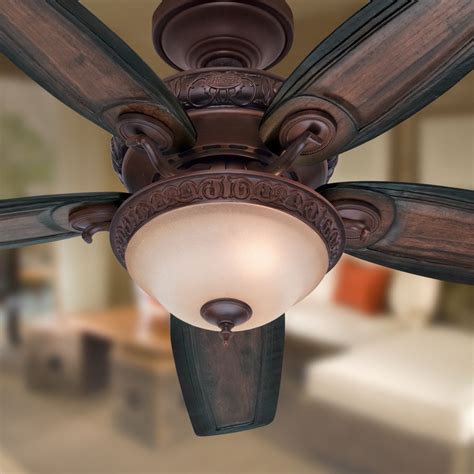 Getting a basic ceiling fan installed: Shop Hunter Claymore 54-in Brushed Cocoa Downrod or Flush ...