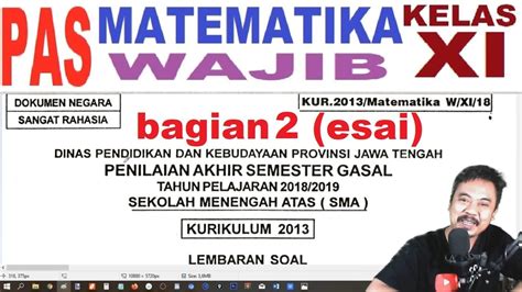 Soal matematika wajib kelas 11 semester 2. penilaian akhir semester matematika wajib kelas 11 ...