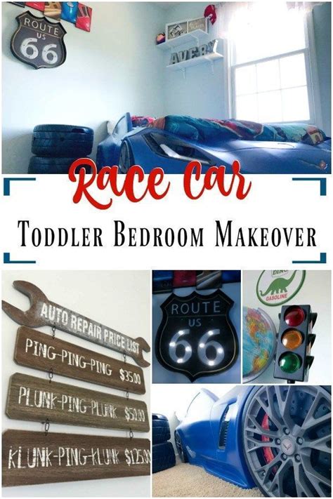 Make room around the bed. Toddler Bedroom Makeover: The Ultimate Race Car Themed ...