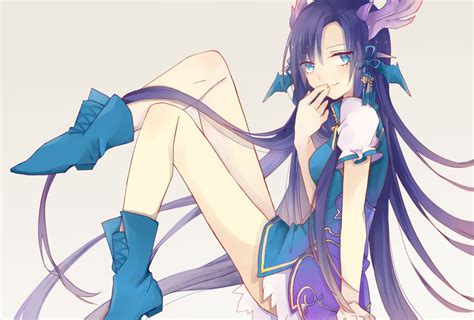 I finally cut my long hair off! Konachan.com - 183224 blue_eyes blue_hair boots dress ...