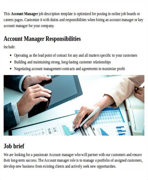 Cost accounting managers are in charge for managing cost accounting functions in a company. FREE 8+ Account Management Job Description Samples in MS ...