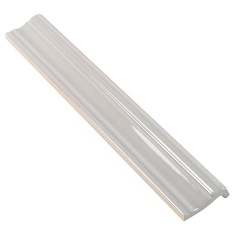 Mto0577 modern 2x12 white distressed chair rail molding ceramic tile (sample swatch). MTO0609 Modern 2X12 Chair Rail Molding Light Gray Glossy ...