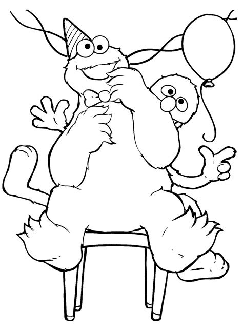 Chair coloring page from furniture category. Cookie Monster / Musical Chairs (Coloring Pages) # ...