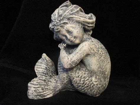 Mermaid statues by italian sculptor carlos esprino. Young Mermaid Concrete Garden Statue Small 4 1/2 Tall by ...