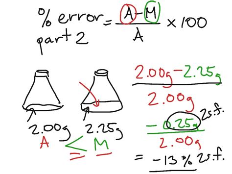 Smaller percentage errors mean that we are close to the true/accepted value. Percent error part 2 | Chemistry, Science, Stoichiometry | ShowMe