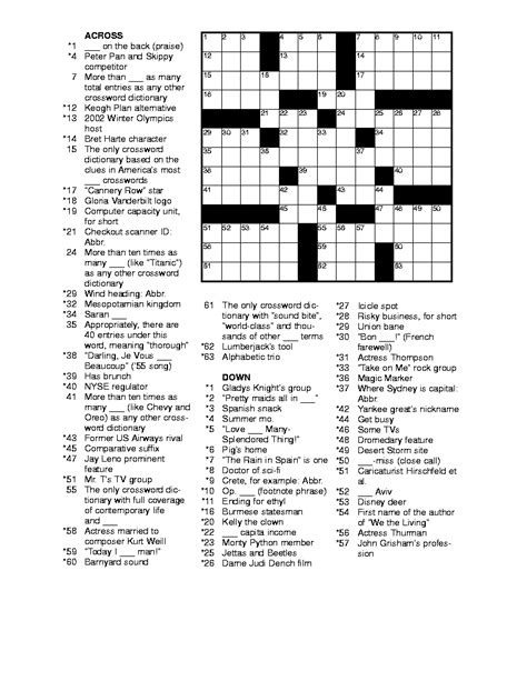 Our collection of free printable crossword puzzles for kids is an easy and fun way for children and students of all ages to become familiar with a subject or just to enjoy themselves. Printable Crossword Puzzles Medium Difficulty | Printable Crossword Puzzles