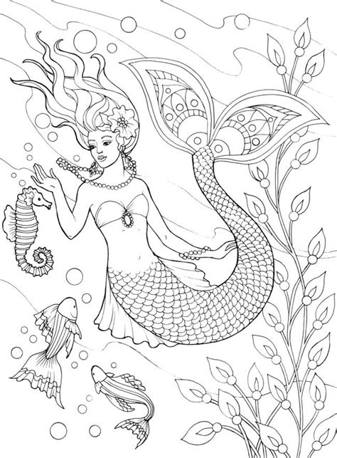 This disney princess story is a favorite among little kids who dream about the pretty mermaids singing and dancing in the deep reaches of the ocean. Creative Haven Mermaids Coloring Book | Mermaid coloring ...