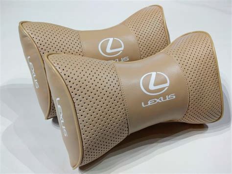 Комфортные подушки на подголовник Lexus бежевые (1шт) + удобное ...