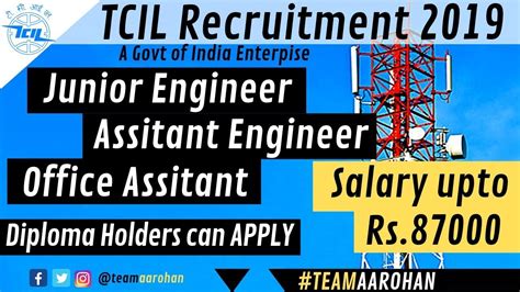 It includes those on contracts of one year or more. TCIL Engineers Recruitment 2019 | Diploma holders can ...