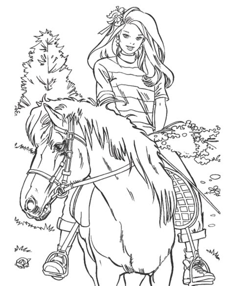 Simply do online coloring for barbie doll riding horse coloring page directly from your gadget, support for ipad, android tab or using our web feature. Barbie riding a horse coloring page