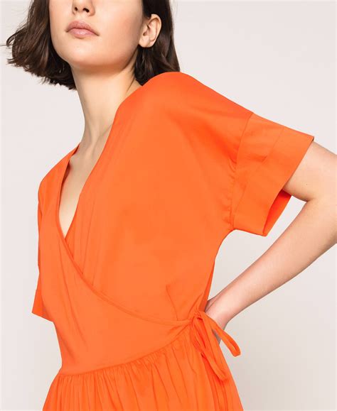Cet article taille normalement, prenez votre taille habituelle. Robe portefeuille à volants Femme, Orange | TWINSET Milano