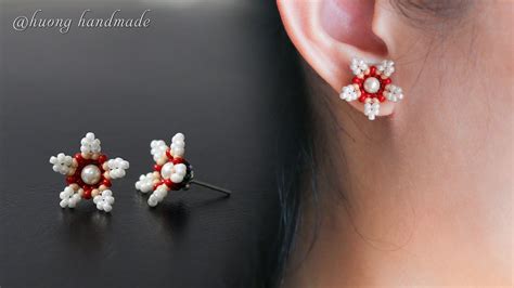 I'm always in search of simple outfits and accessories for these cute and simple stud earrings were crafted with that idea in mind. DIY summer stud earrings. How to make beaded jewelry - YouTube