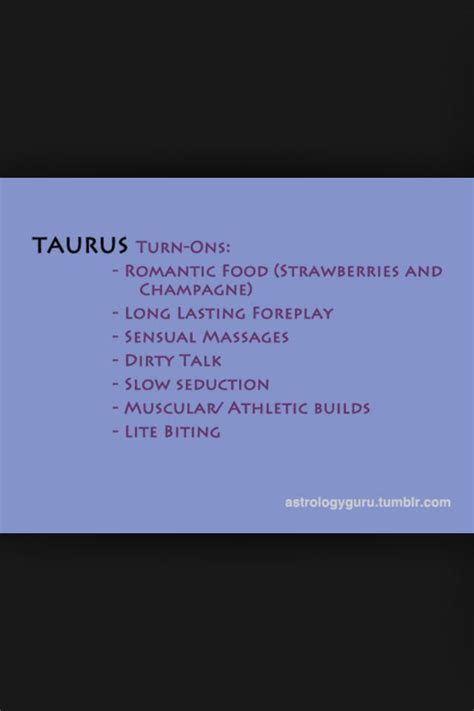 If you want to stir the embers of the first fire sign, start with a mutual workout to get the blood pumping. taurus turn ons - Google Search | Horoscope taurus, Taurus ...