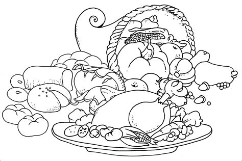 Coloring pages aren't just for kids anymore. Turkey Dinner Coloring Page at GetColorings.com | Free ...