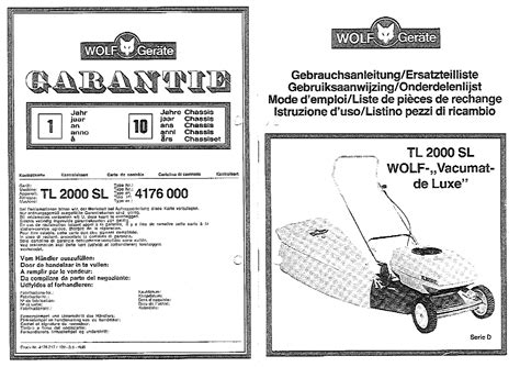 2.48 ba, 2.53 ba, 2.48 xc. Handleiding WOLF-Garten TL 2000 SL -Vacumat-de Luxe ...