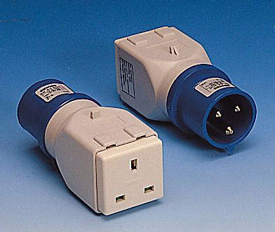 A 3 pin plug used in most electrical appliances.it has a 13 ampere fuse is rated to protect electrical equipment from overload or short circuit. 240v 16 Amp To 13 Amp 3 Pin Adaptor - Blue