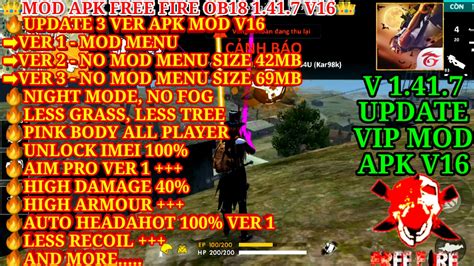 Apk mod unlock imei www.mediafire.com/file/ihv87rkyfpj77p3/freefire147_newmodv7.6.apk/file gg support script. MOD APK FREE FIRE OB18 1.41.7 V16 - VIP MOD 3 VER, UNLOCK ...