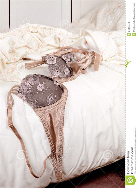 Deleterious milf masturbating in the kitchen. Luxury bra on bed stock photo. Image of indoors, silk ...