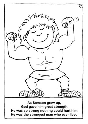 Search hundreds of free bible coloring pages! Activity Sheet: Samson 07 | ChristArt.com