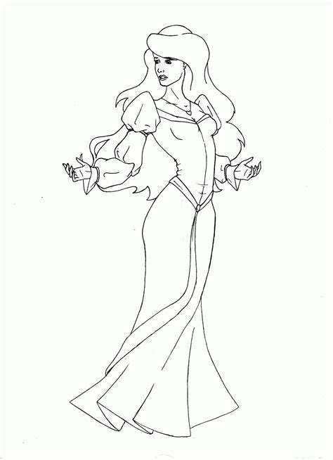 Elegant princess with butterflies around her. The Swan Princess Coloring Page - Coloring Home