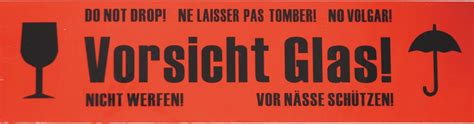 Sie benötigen ein vorsicht glas klebeband, um zerbrechliche sendungen sicher zu versenden? Packband PP Vorsicht Glas rot | 50mmx66m Druck schwarz 4 ...