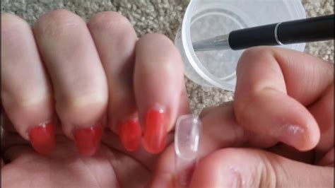 After applying the primer and you its all a matter of choice whether you want to use forms or nail tips for this application. How to do your own polygel nails at home - YouTube