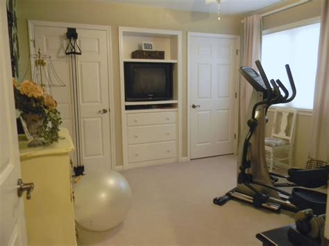 Designate an area for working out. Forever Decorating!: My Exercise Room Tour