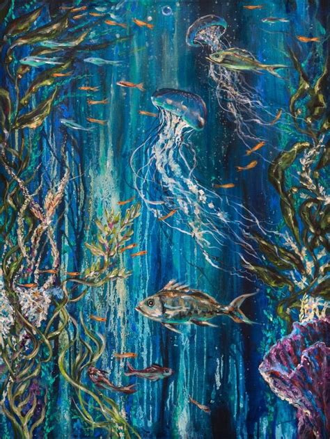 This is such a beautiful painting, and i was thinking about painting a coral reef onto a jacket, so this was super helpful! Original Seascape Painting by Linda Olsen | Documentary ...