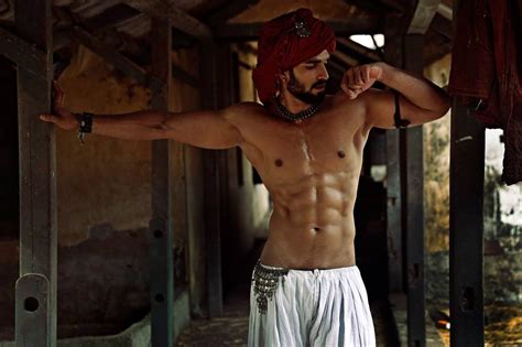 Asian and arab twinks collide. fashion shirtless abs indian beard dhoti vikas purohit ...