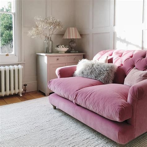 The latest on our store health and safety plans. foundandfavour | Sofa, Pink velvet sofa, Country living room