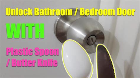 See full list on wikihow.com UNLOCK Bathroom / Bedroom Door With PLASTIC SPOON / BUTTER ...